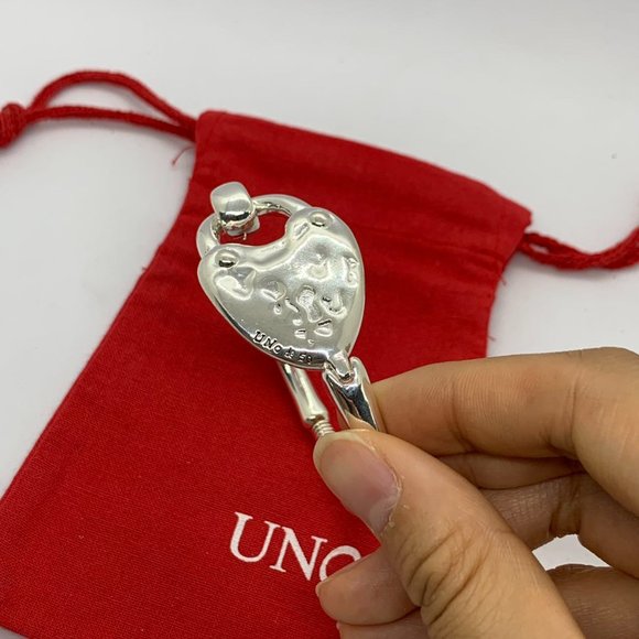 UNO de 50 Bracelet - Heart Lock Hinged Bracelet Silver-Plated Heart Bead - Picture 9 of 9